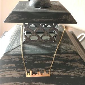 Gold Plated New York Skyline Necklace